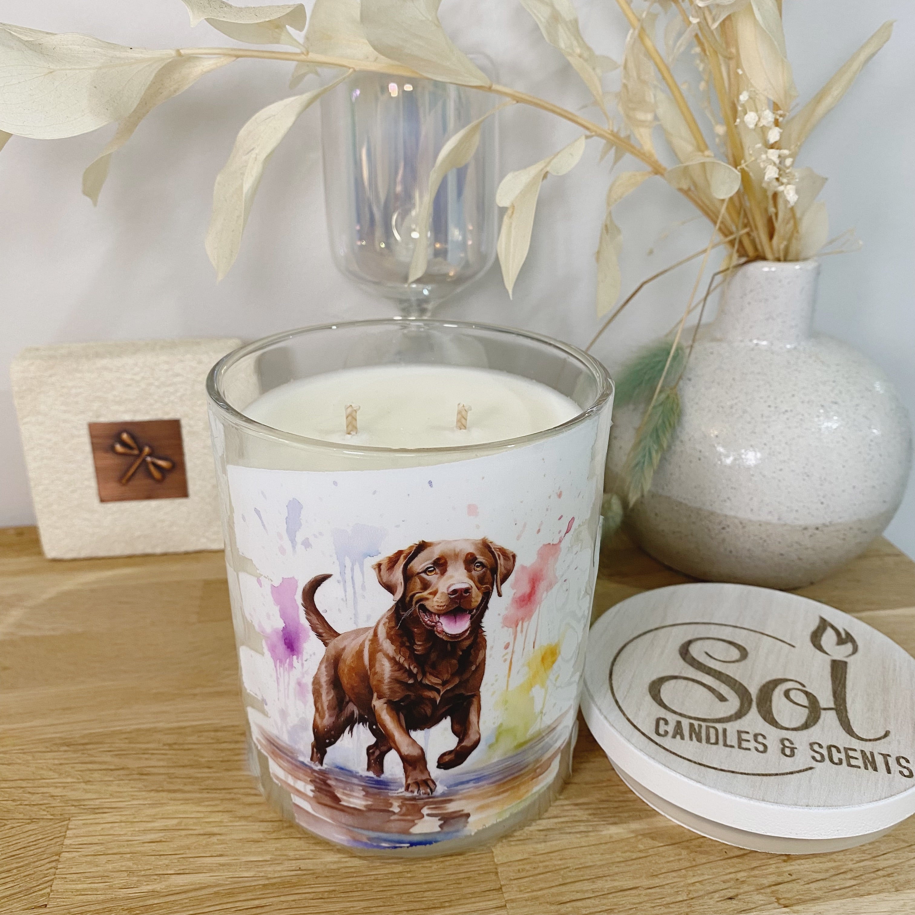 Labrador Chocolate Dog Xlarge Candle