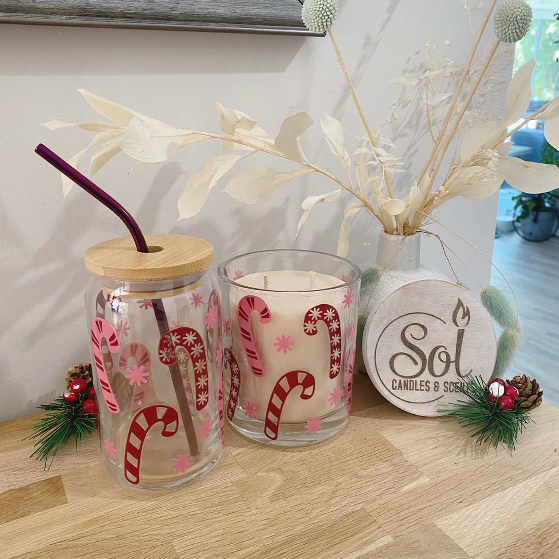 Christmas Candy Cane Gift Set_Sol Candles &amp; Scents