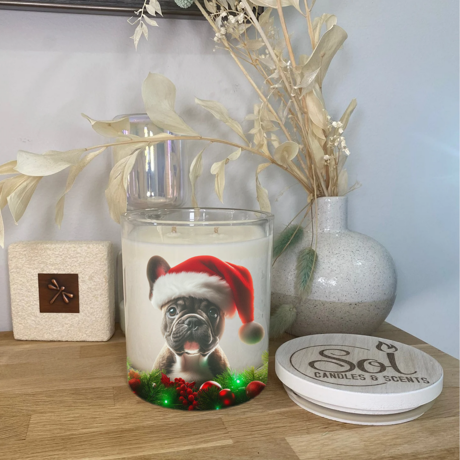 French Bulldog Christmas Xlarge Candle