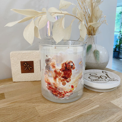 Cocker Spaniel Leaves Xlarge Candle_Sol Candles &amp; Scents