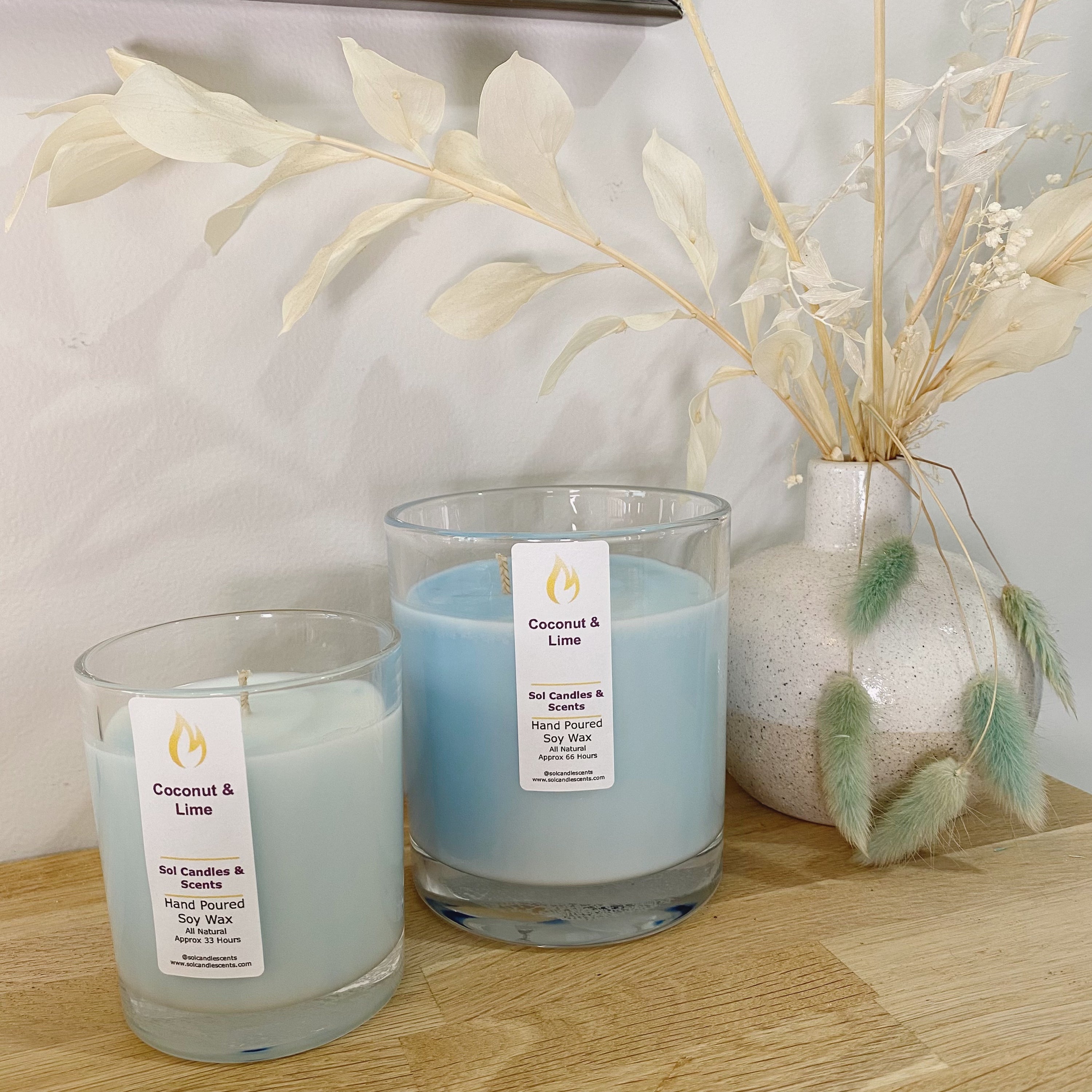Coconut and Lime Signature_ Soy Candle_Sol Candles and Scents