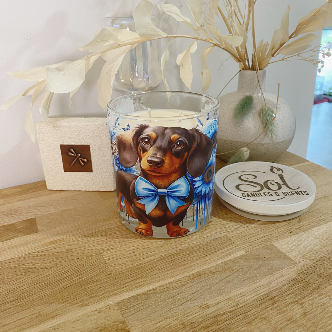 Dachshund Blue Xlarge Candle