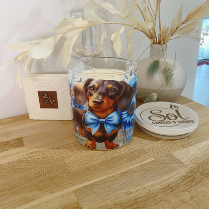 Dachshund Blue Xlarge Candle