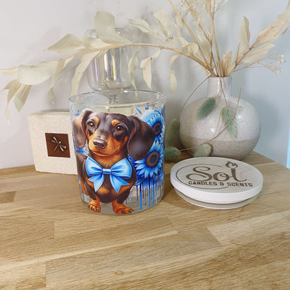 Dachshund Blue Xlarge Candle
