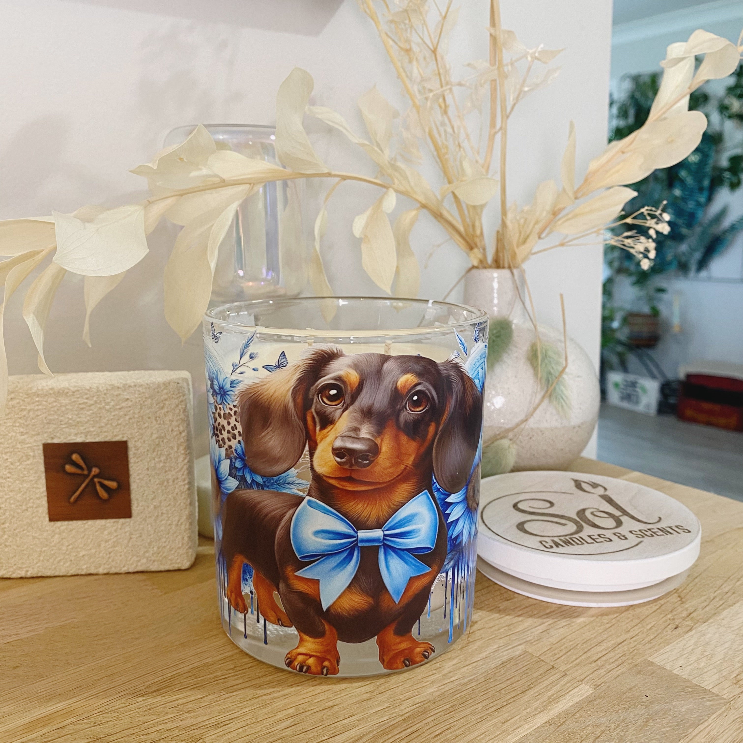 Dachshund Blue Xlarge Candle