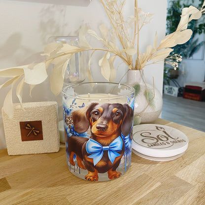 Dachshund Blue Xlarge Candle