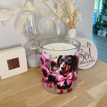 Dachshund Pink Xlarge Candle