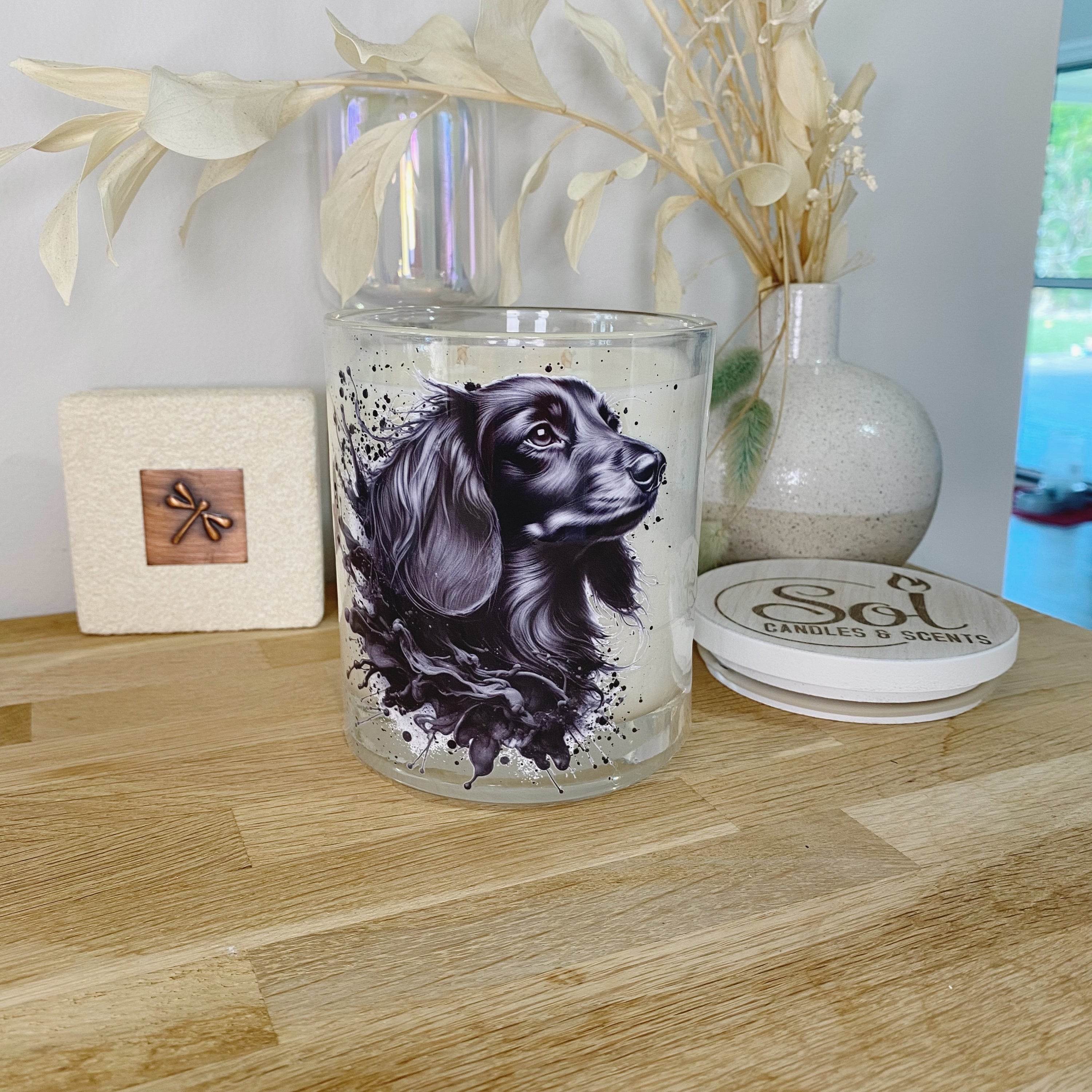 Dachshund Ink Splash Xlarge Candle