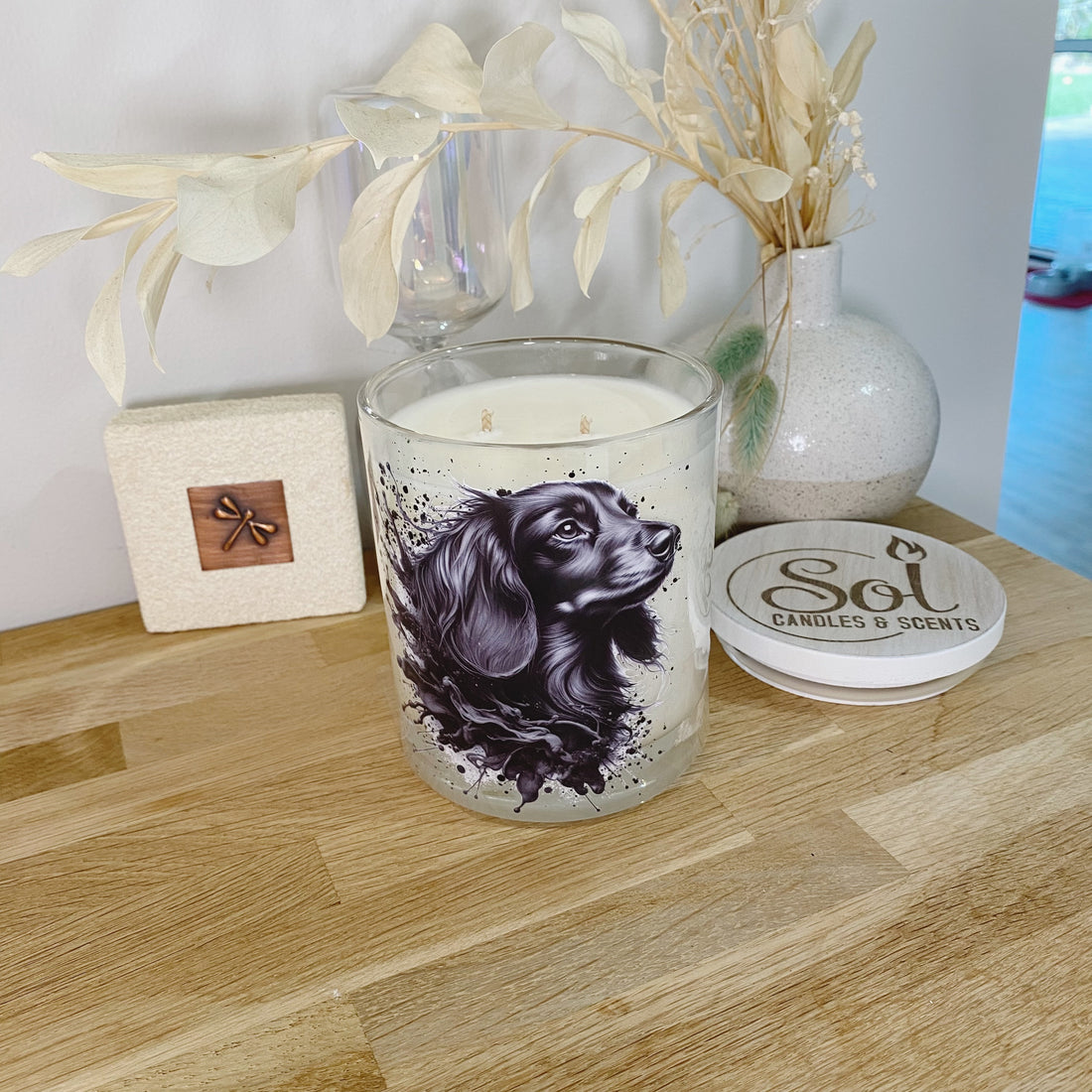 Dachshund Ink Splash Xlarge Candle