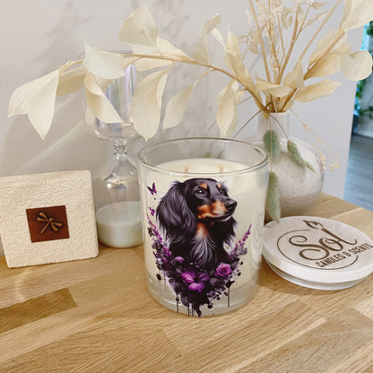 Dachshund Long Haired Purple Xlarge Candle_Refillable