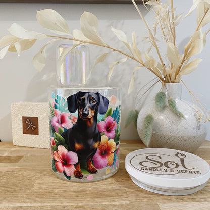 Dachshund Smooth Black Tan Xlarge Candle_Refillable