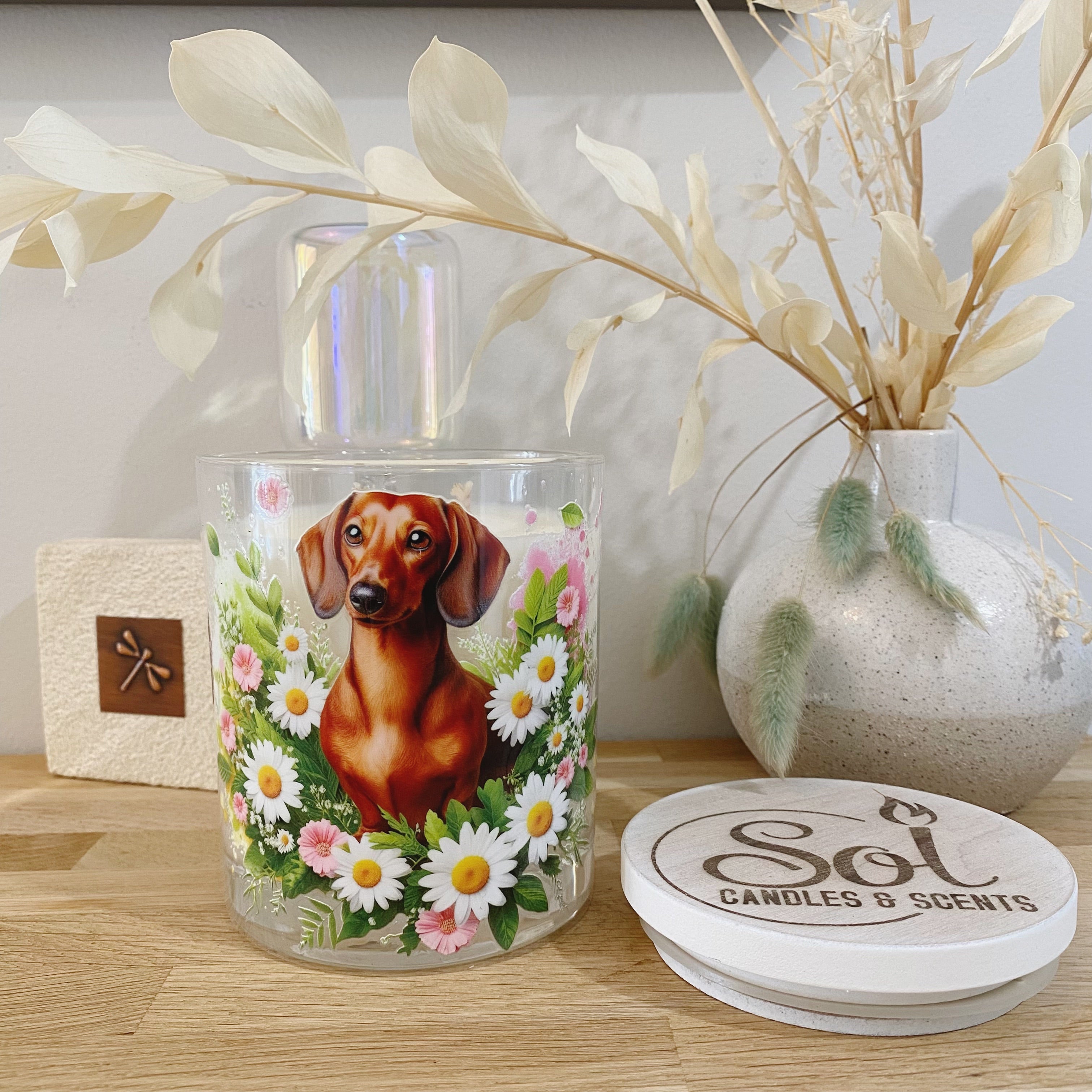 Dachshund Smooth Red Xlarge Candle_Refillable