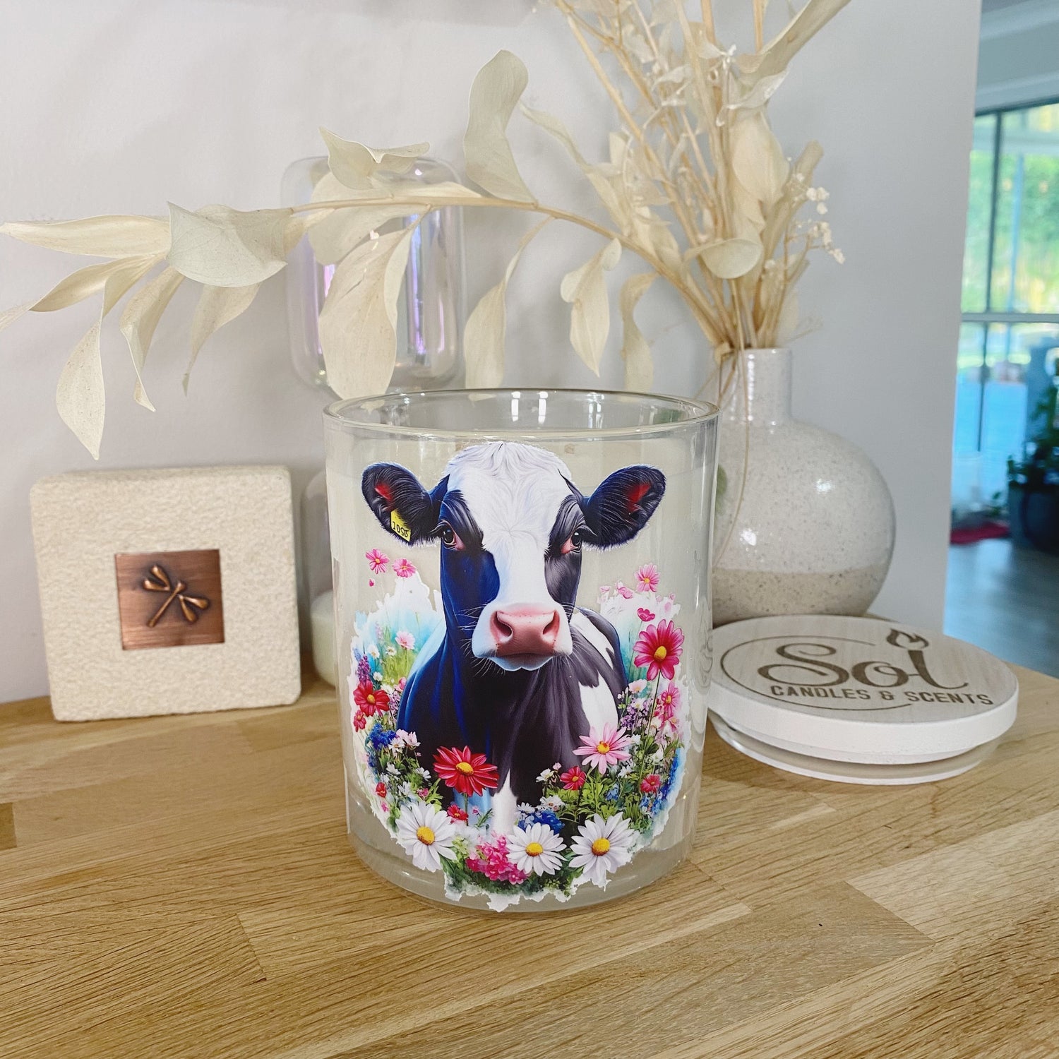 Dairy Cow Floral Candle_Sol Candles &amp; Scents