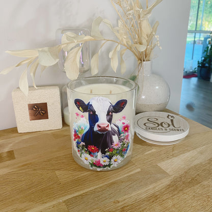 Dairy Cow Floral Xlarge Candle