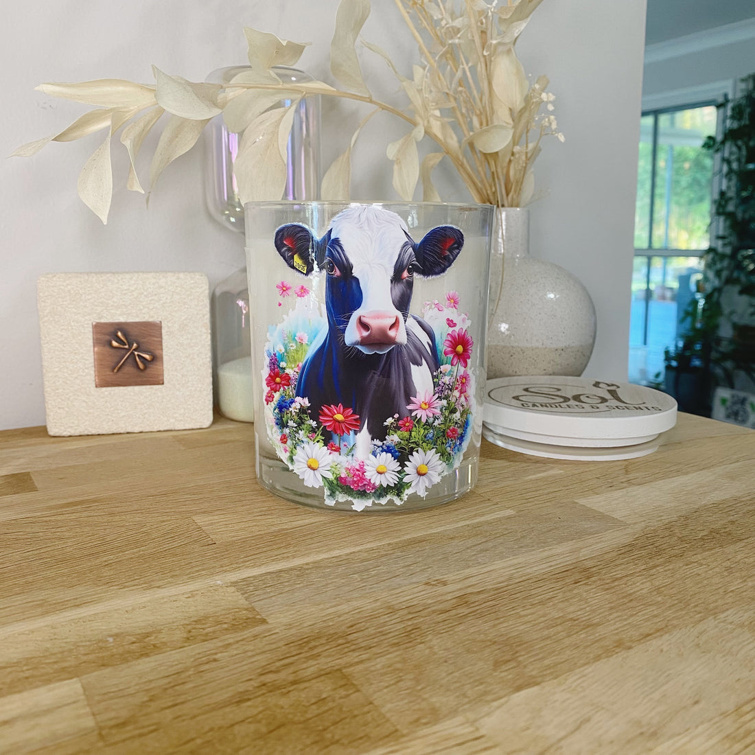 Dairy Cow Floral Xlarge Candle