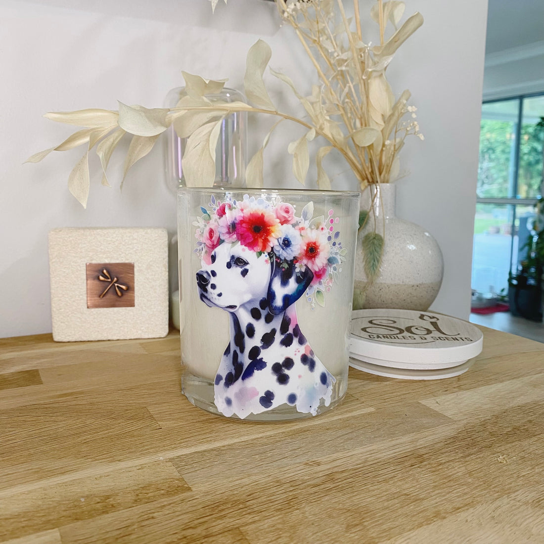 Dalmatian Floral Headband Xlarge Candle
