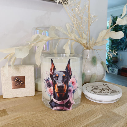 Doberman Pink Floral Xlarge Candle_Sol Candles &amp; Scents