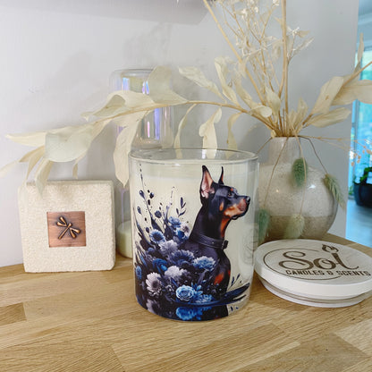 Doberman Side Profile Xlarge Candle_Refillable_Made in Australia