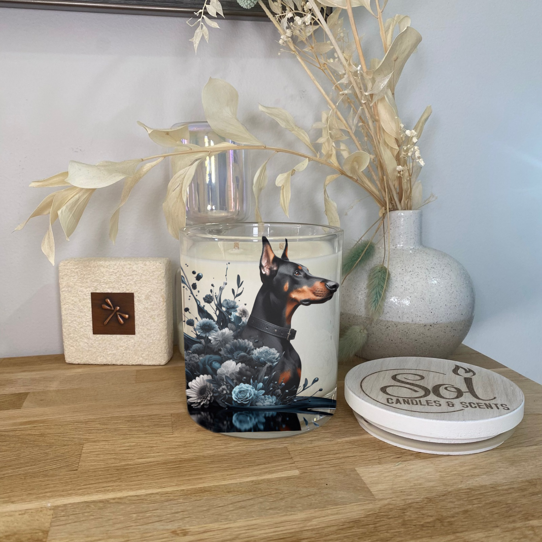 Doberman Side Profile Xlarge Candle