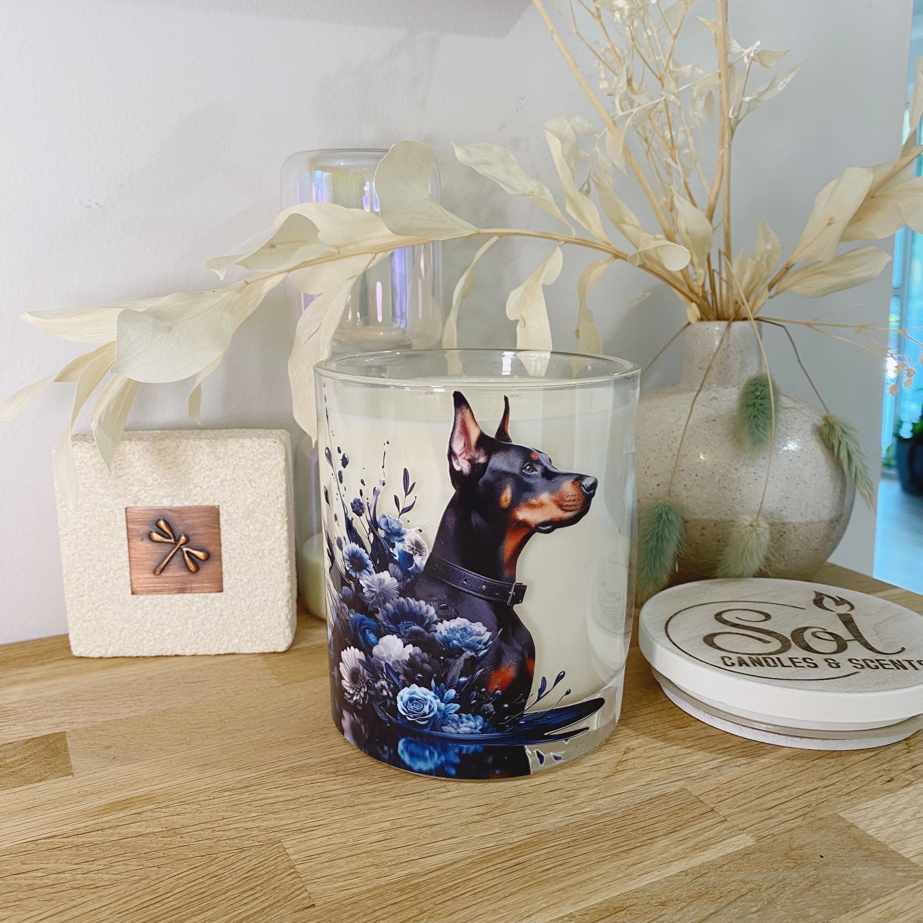 Doberman Side Profile Xlarge Candle_Sol Candles &amp; Scents