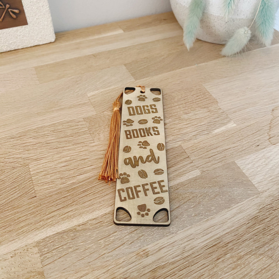 Bookmark - Dogs Books and Coffee