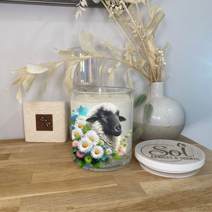 Sheep Floral Xlarge Candle