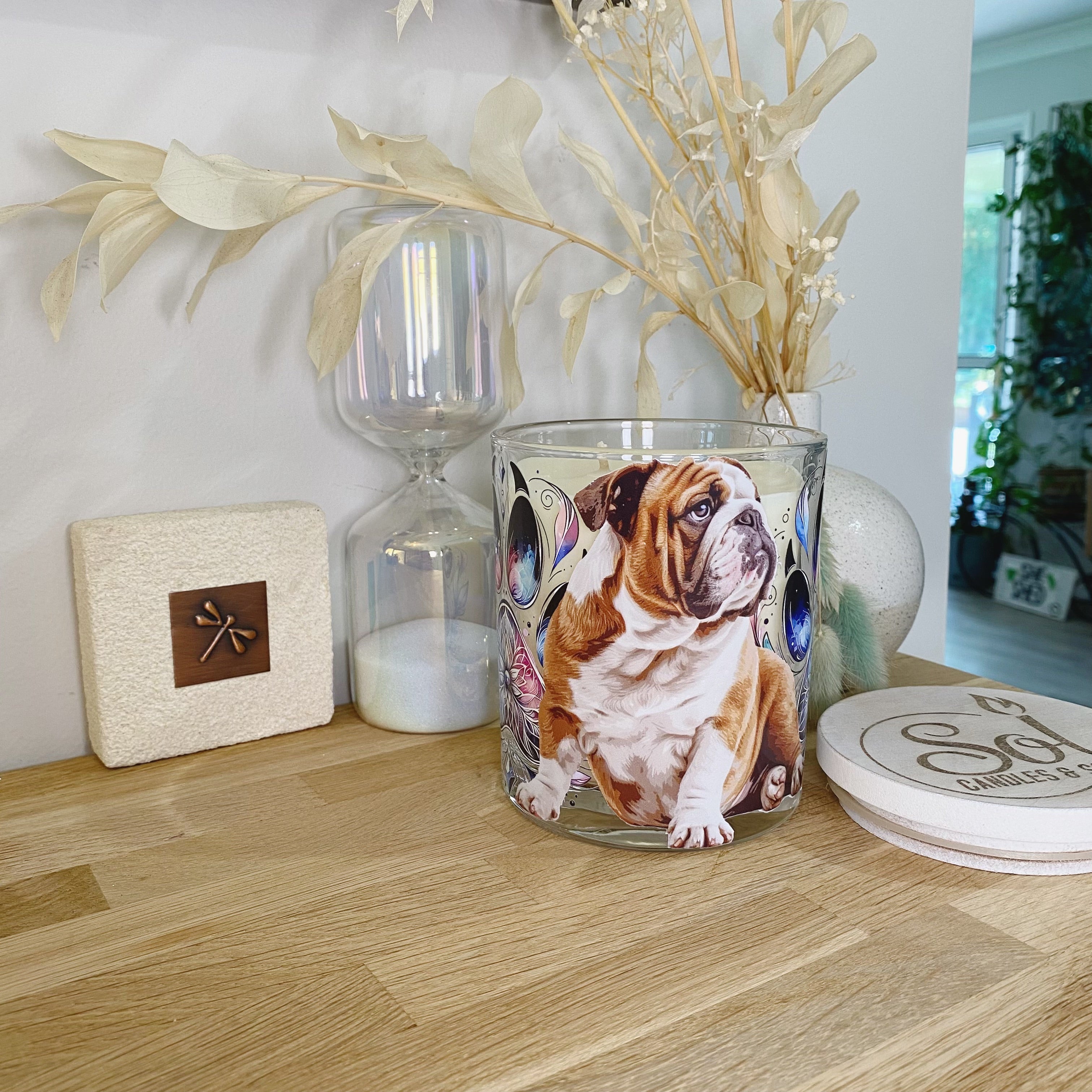English Bulldog Paws Candle