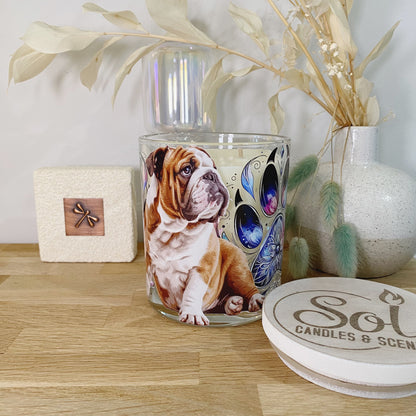 English Bulldog Paws Candle