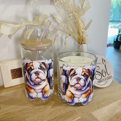 English Bulldog Puppy Bricks Giftset_Sol Candles &amp; Scents