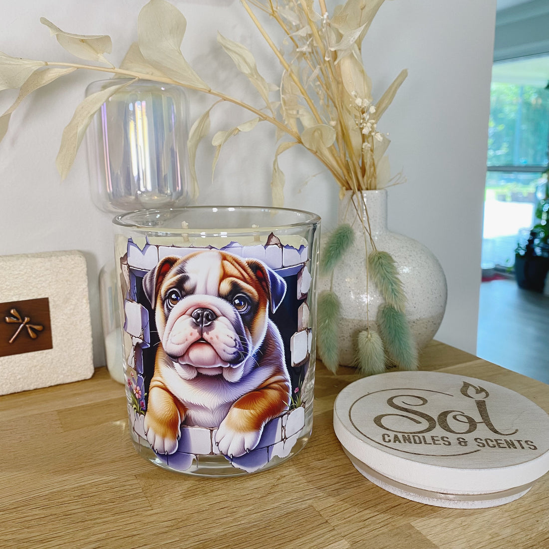 English Bulldog Puppy Bricks Xlarge Candle_Sol Candles &amp; Scents