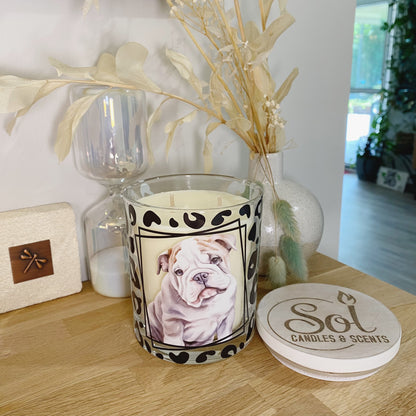 English Puppy Bulldog Candle