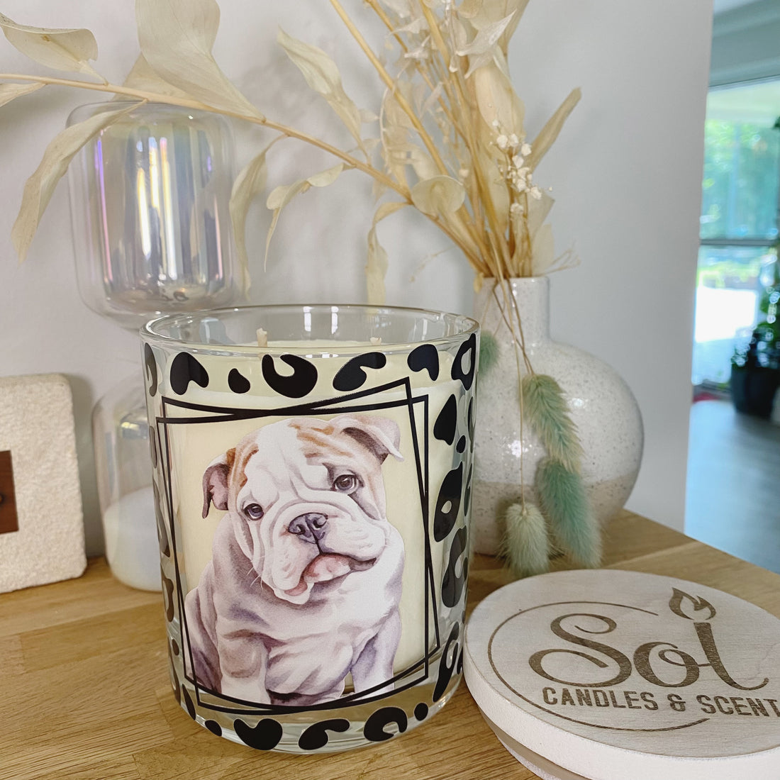 English Bulldog Puppy Xlarge Candle_Sol Candles &amp; Scents