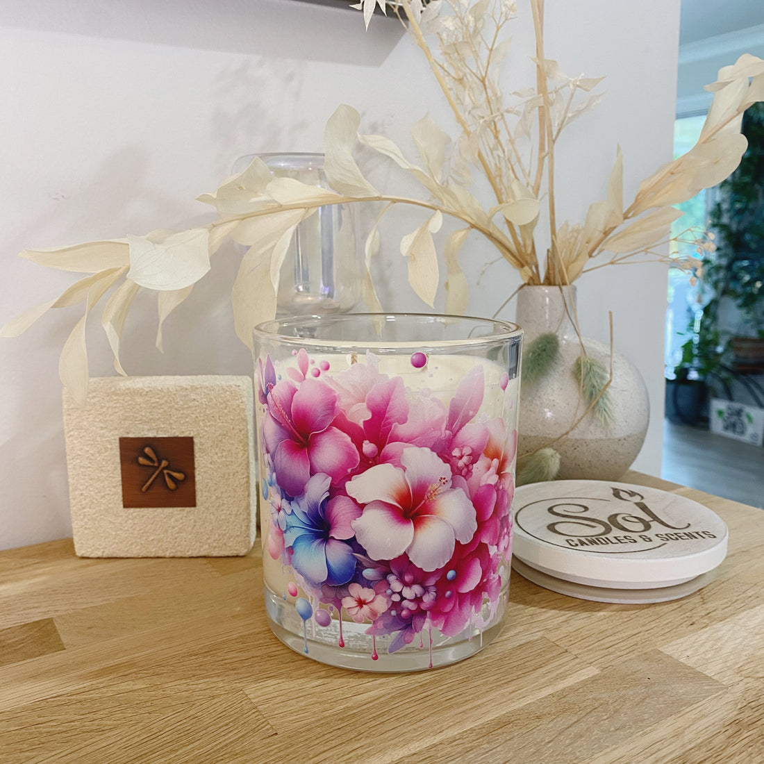 Floral Hibiscus Xlarge Candle_Sol Candles &amp; Scents