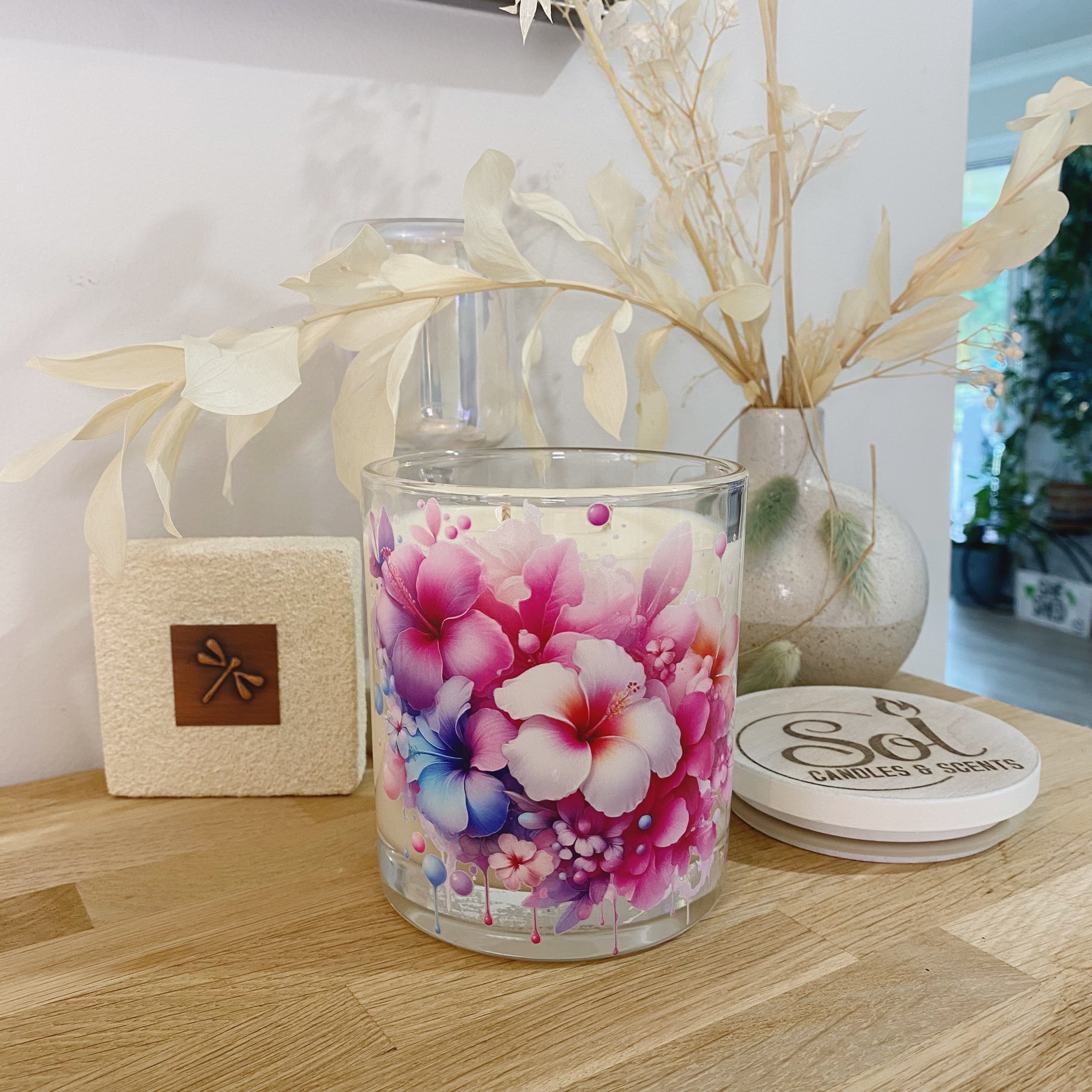 Floral Hibiscus Xlarge Candle_Sol Candles &amp; Scents