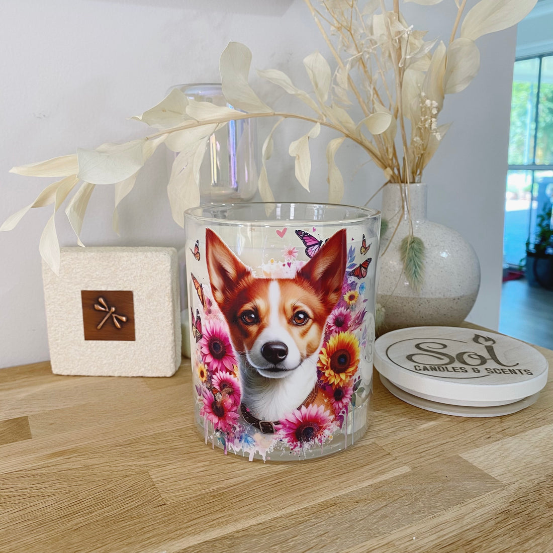 Fox Terrier Cross Tan Portrait Xlarge Candle_Sol Candles &amp; Scents