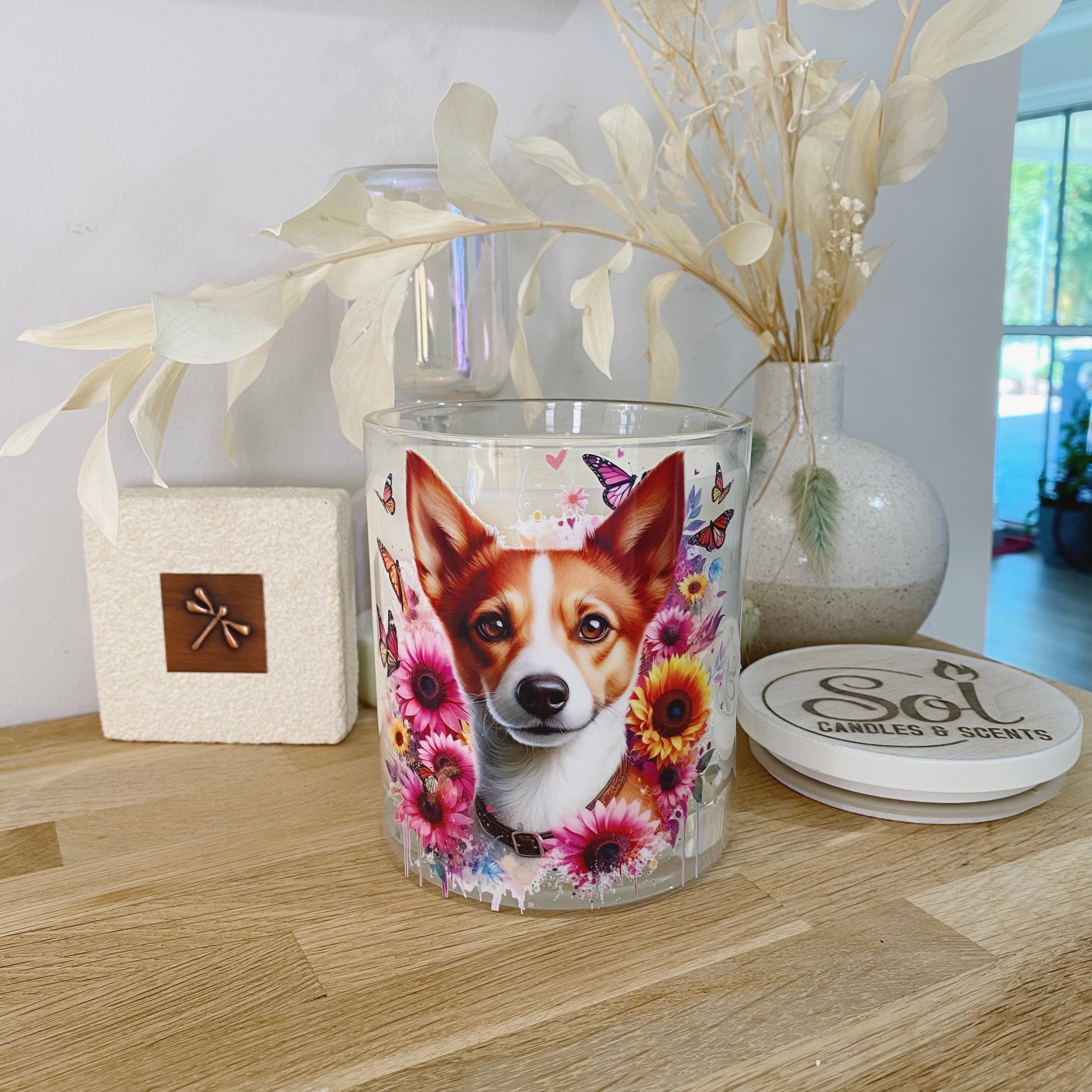 Fox Terrier Cross Tan Portrait Xlarge Candle_Sol Candles &amp; Scents