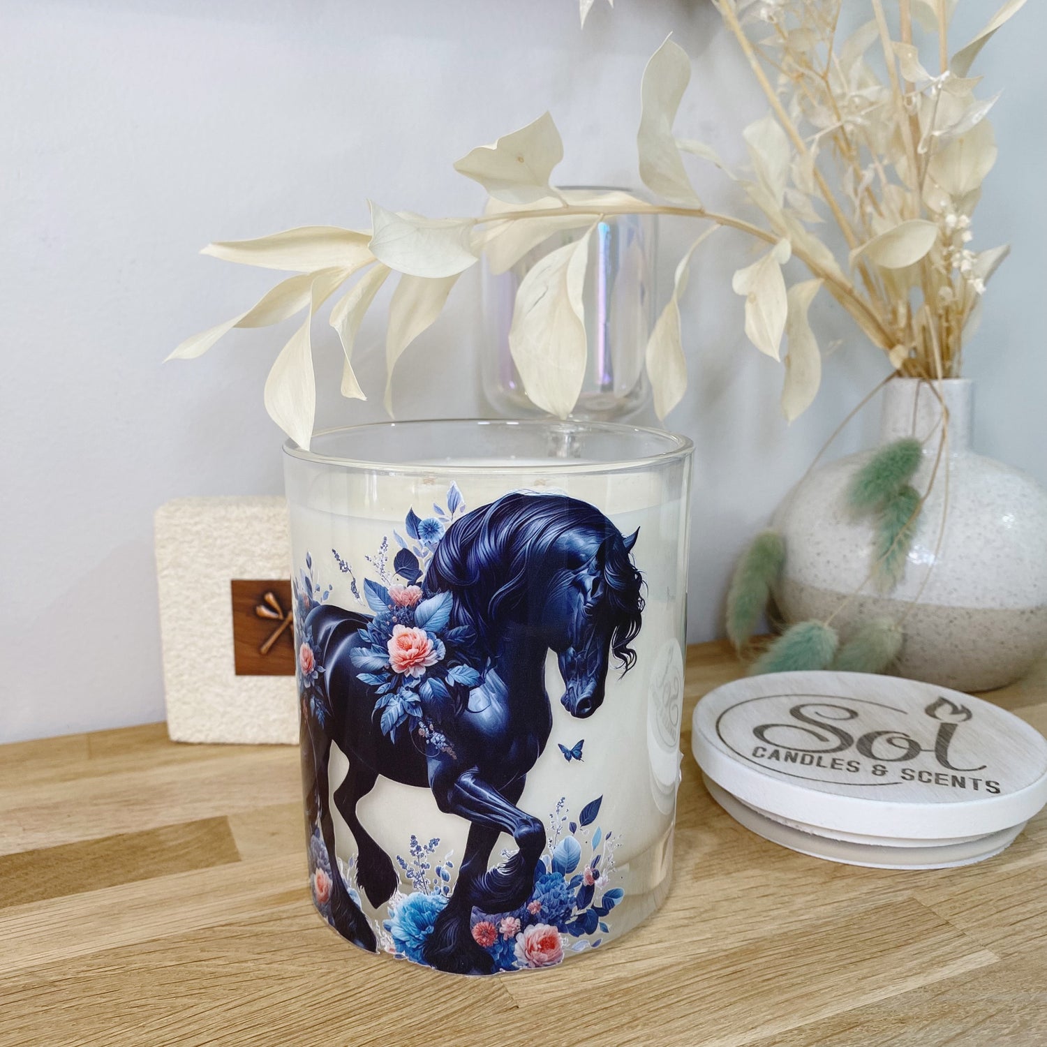 Friesian Black Horse Xlarge Candle