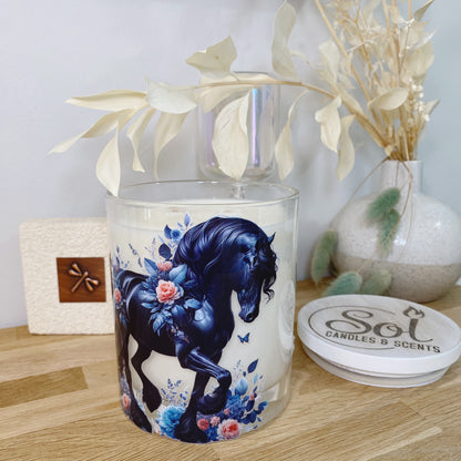 Friesian Black Horse Xlarge Candle