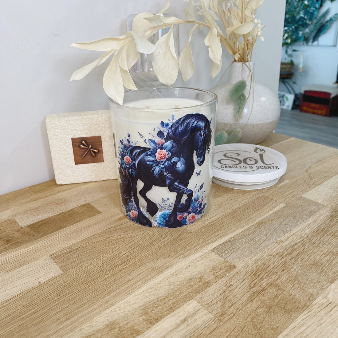 Friesian Black Horse Xlarge Candle