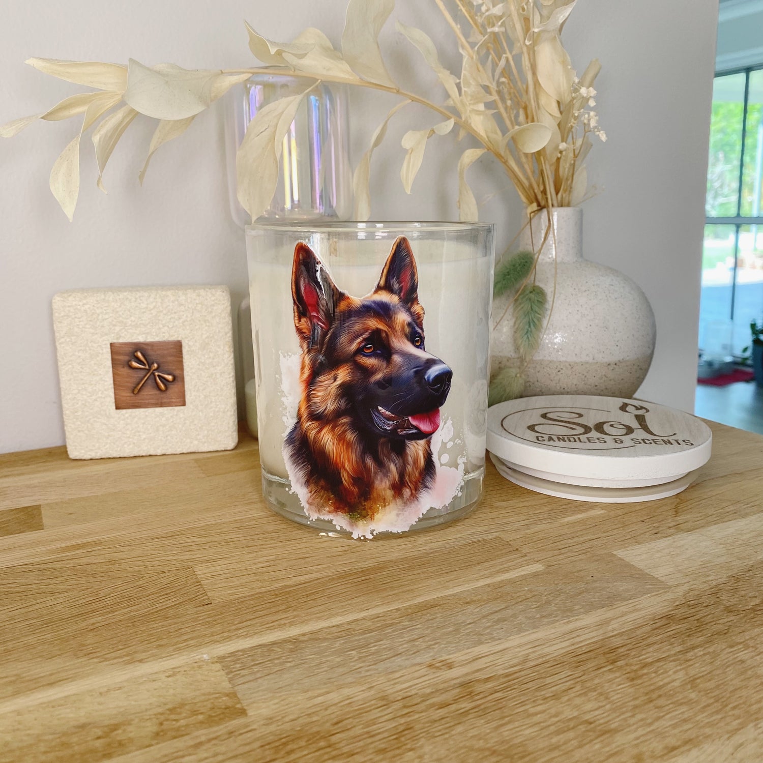 German Shepherd Side Portrait Xlarge Candle