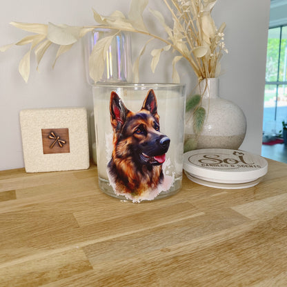 German Shepherd Side Portrait Xlarge Candle