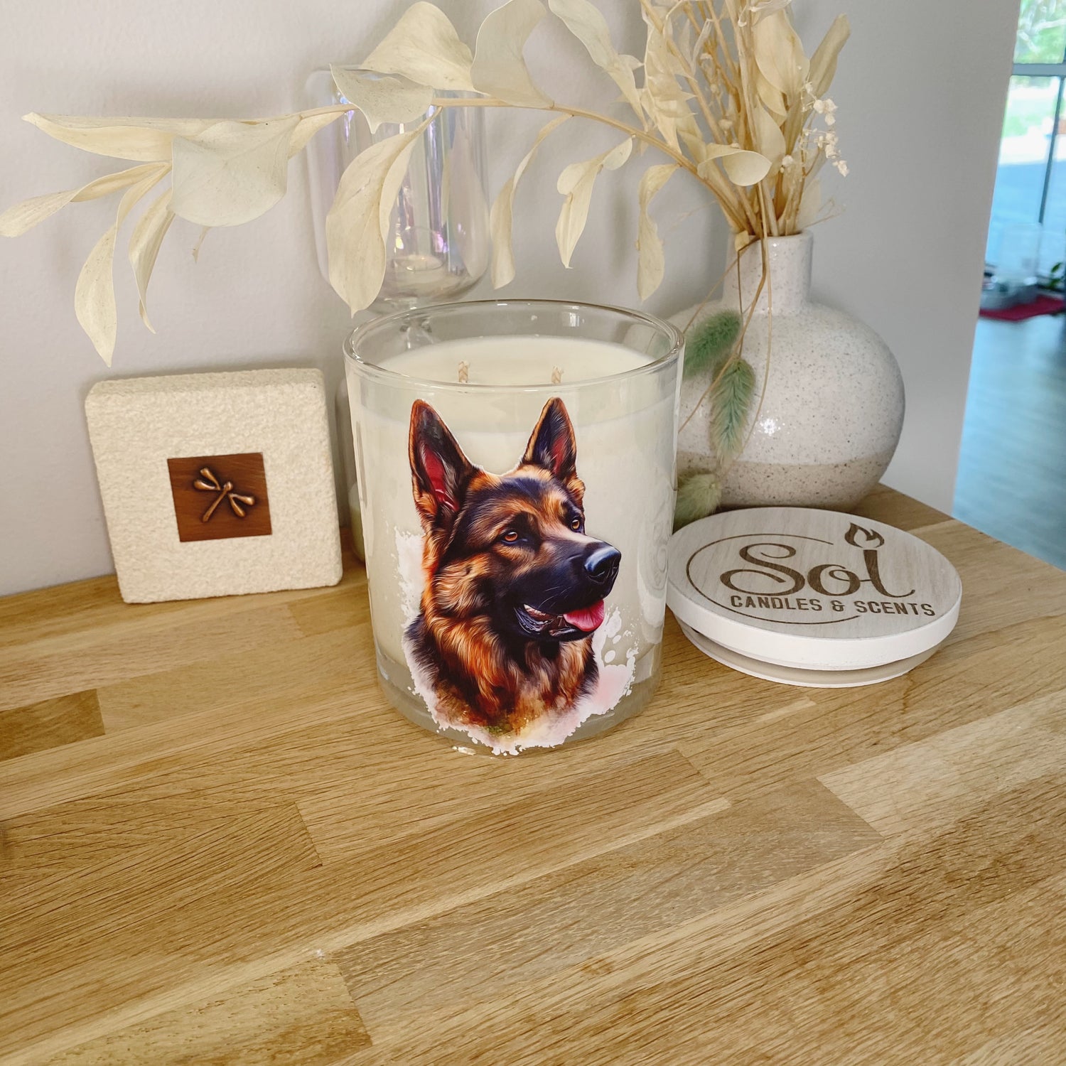 German Shepherd Side Portrait Xlarge Candle