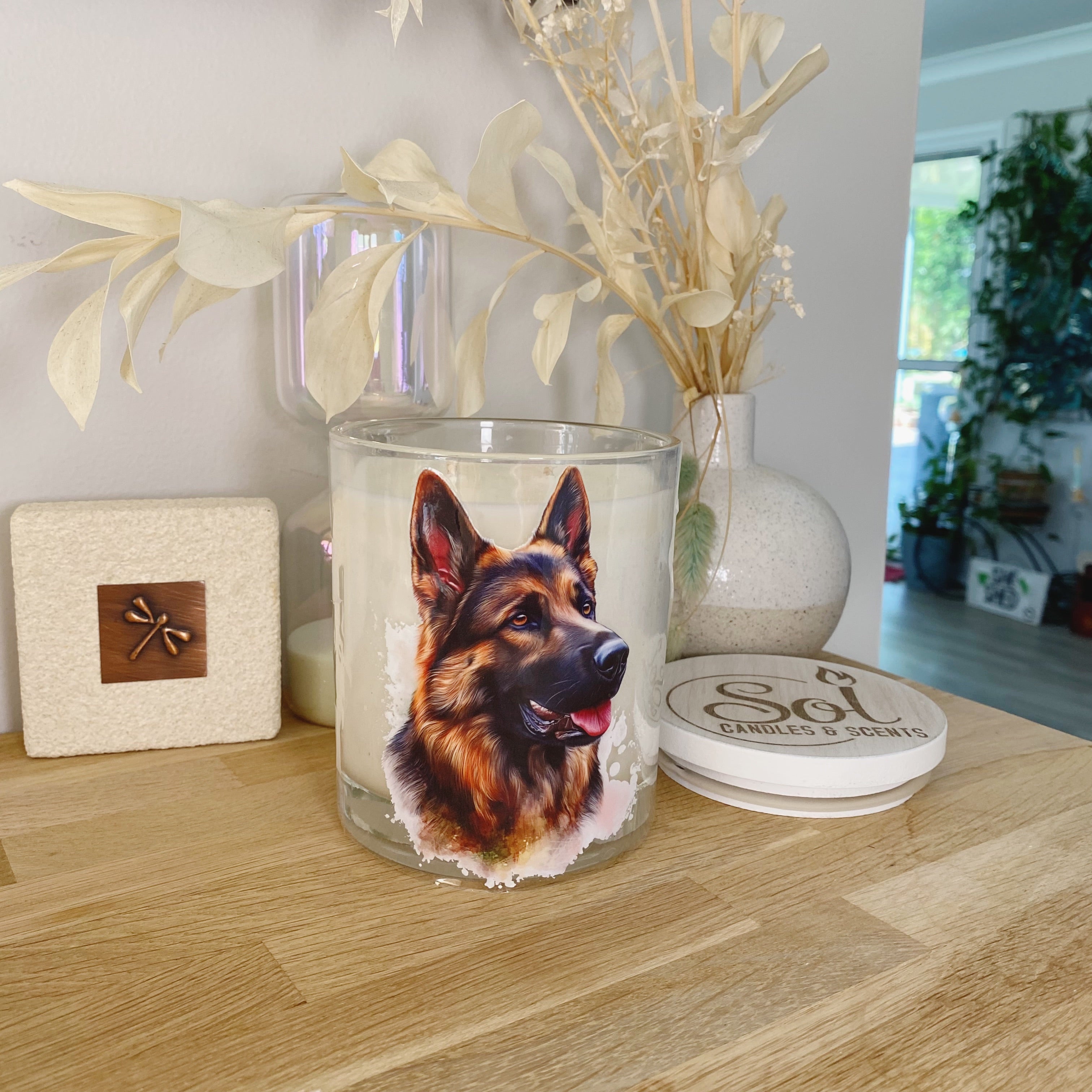 German Shepherd Side Portrait Xlarge Candle_Sol Candles &amp; Scents