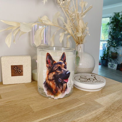 German Shepherd Side Portrait Xlarge Candle_Sol Candles &amp; Scents