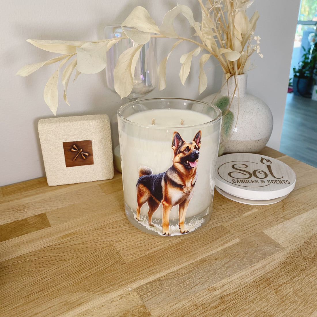 German Shepherd Strong Portrait Xlarge Candle
