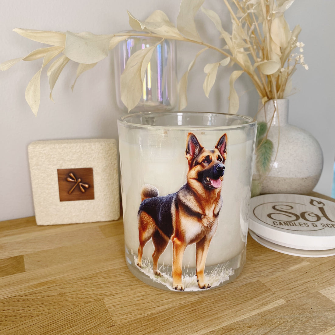 German Shepherd Strong Portrait Xlarge Candle_Sol Candles & Scents