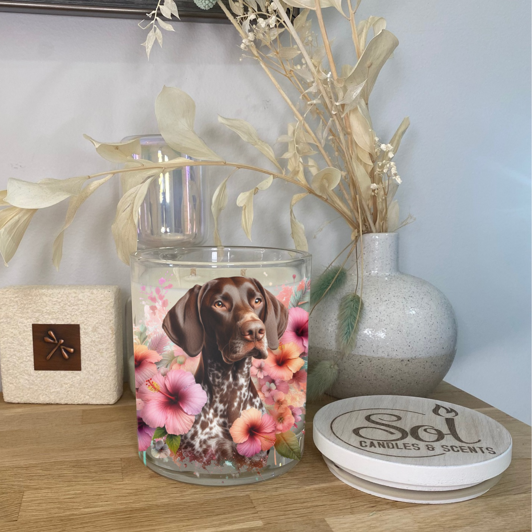 German Shorthaired Pointer Pink Xlarge Candle_Made in Australia