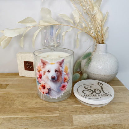 Border Collie Golden Xlarge Candle