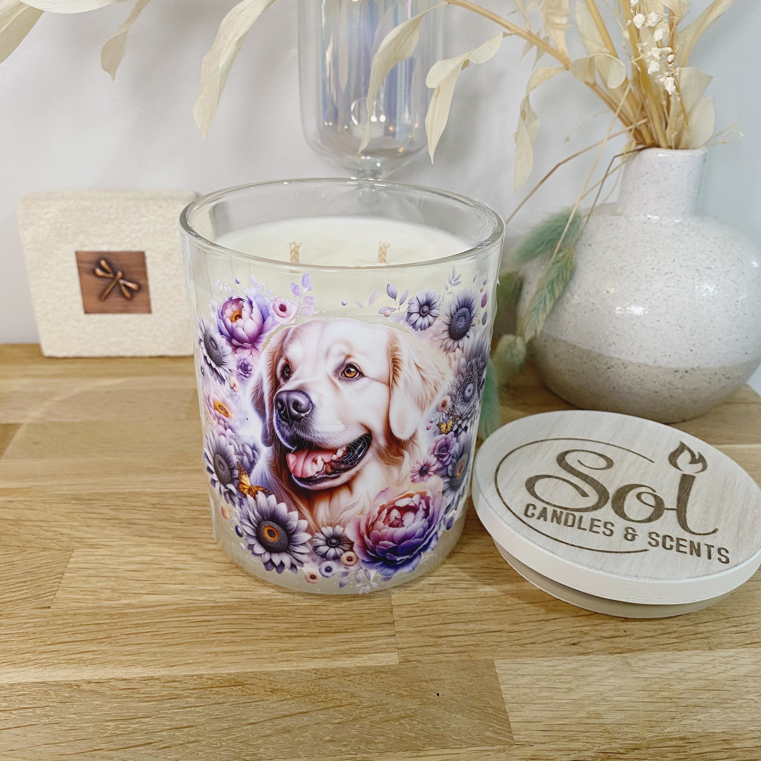 Golden Retriever Sunflower Xlarge Candle
