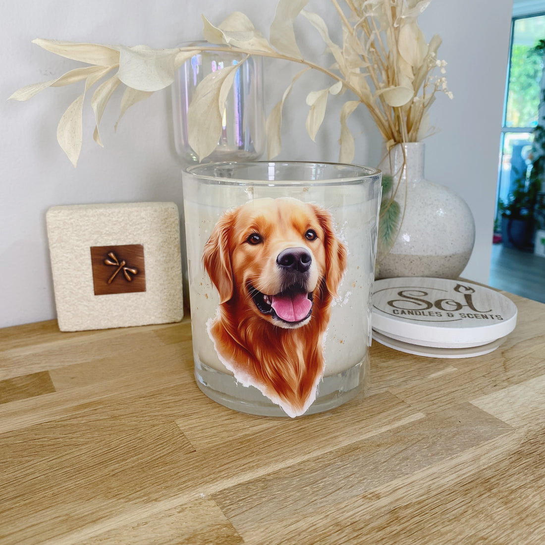 Golden Retriever Portrait Xlarge Candle_Sol Candles &amp; Scents